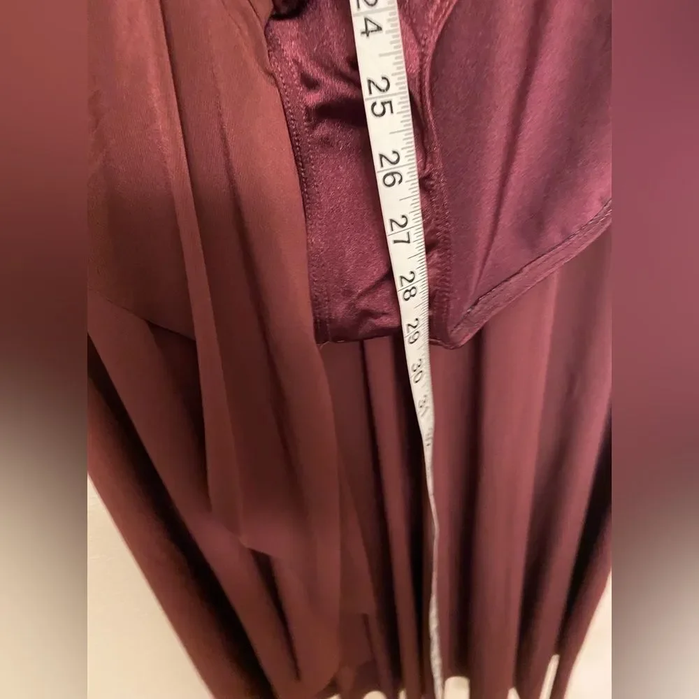 WEISSMAN Dance lyrical costume burgundy maxi dress Worn 13754 MA-Medium adult